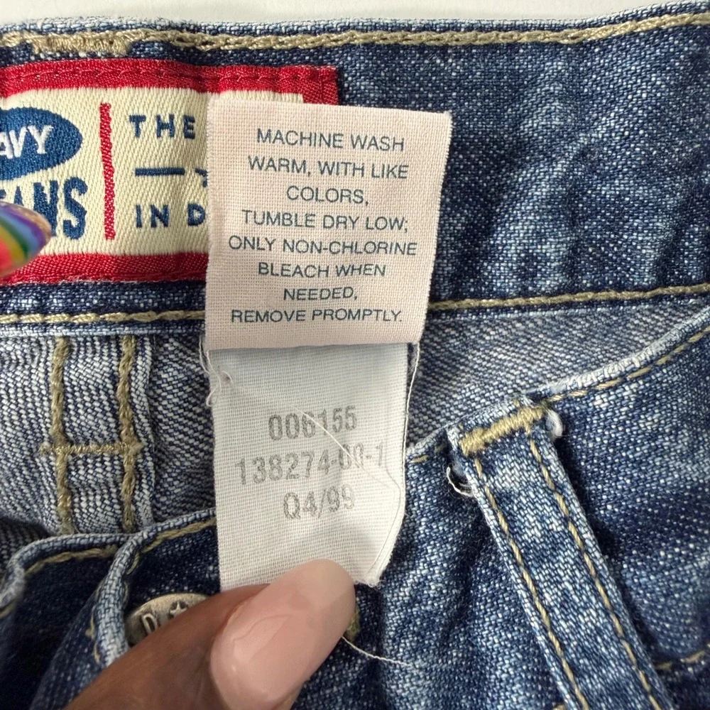 Old Navy Girls Vintage Y2K Studded Flare Leg Blue Jeans Size 8 138274-00-1‎